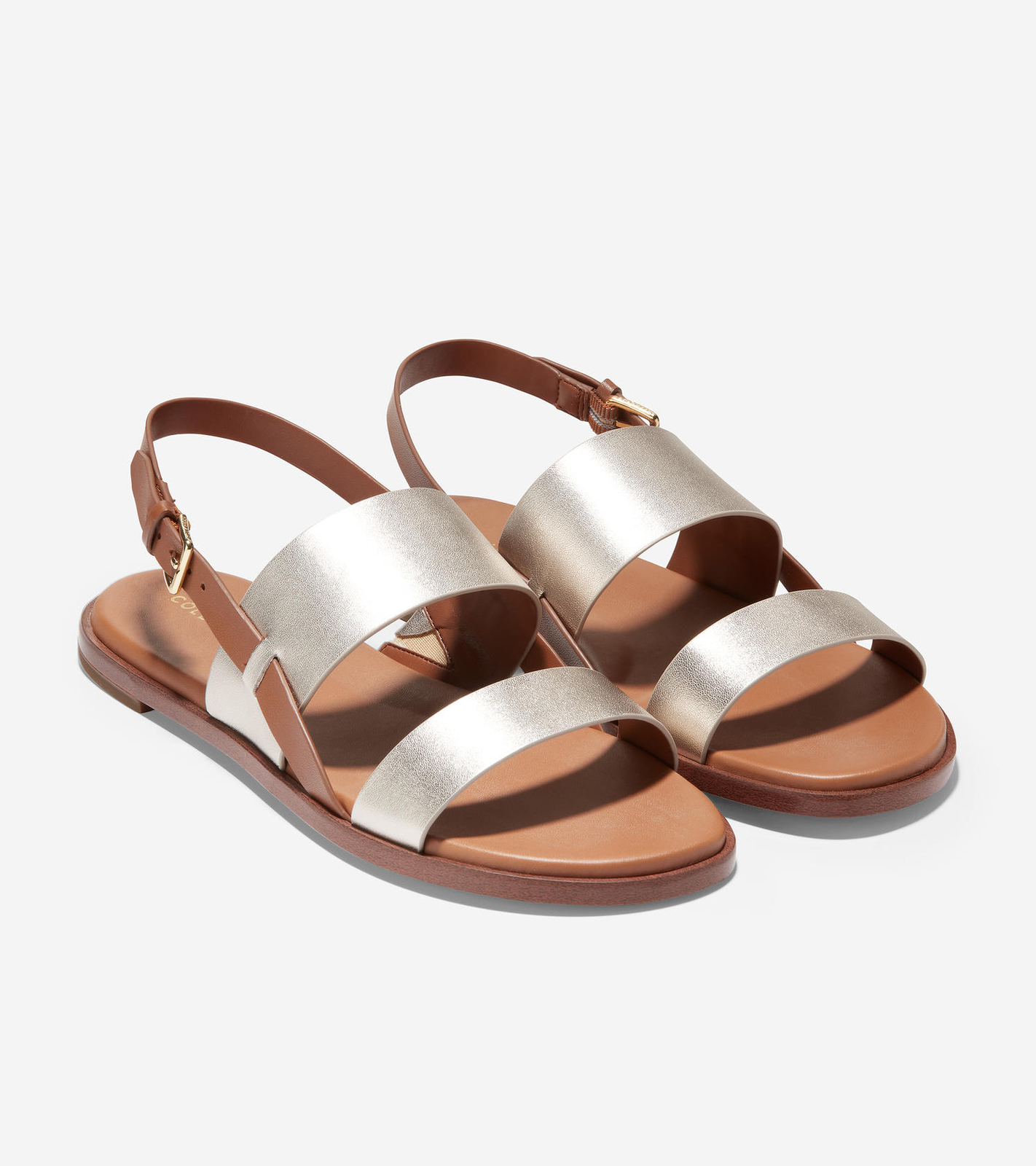Cole Haan Women's Flynn Flat Sandal W25346 Soft Gold/Honey  Size 6.5M