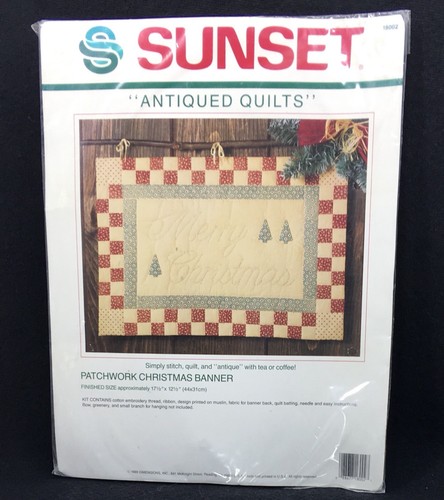Christmas Patchwork Antiqued Quilts Country Toys Banner Sunset Kits SEALED 2