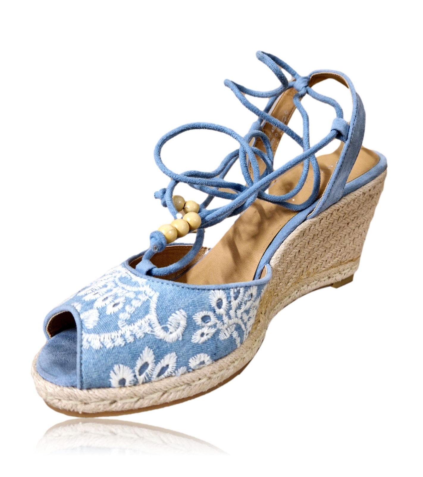 Sandales à Talon Compensé Taille 37 - Vert, Textile, Style Espadrille, Neuves Sans Boîte