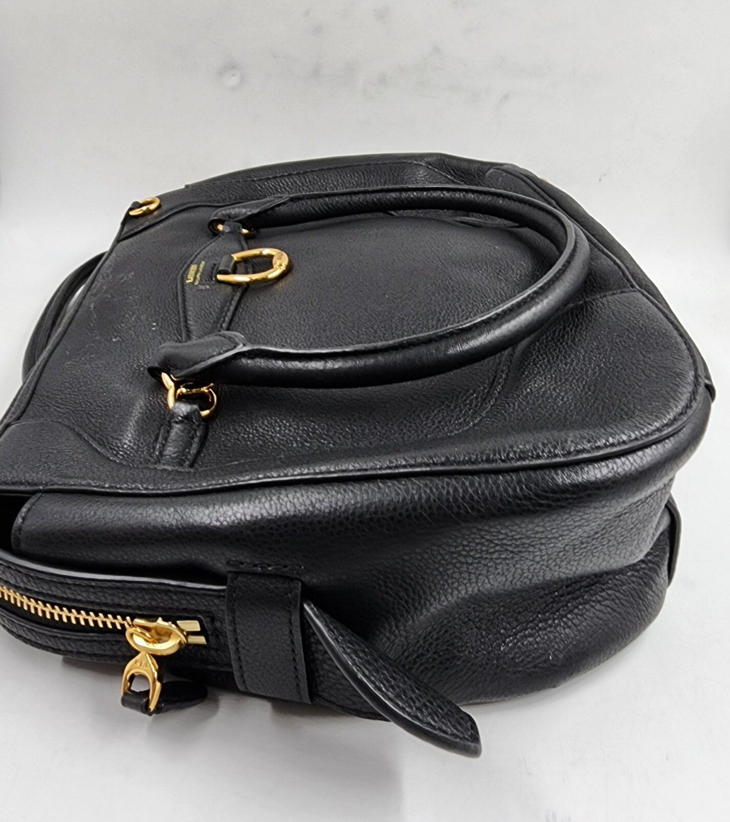 Lauren Ralph Lauren Stonegate Leather Satchel Women's Black Zip Top Closure - Picture 10 of 23