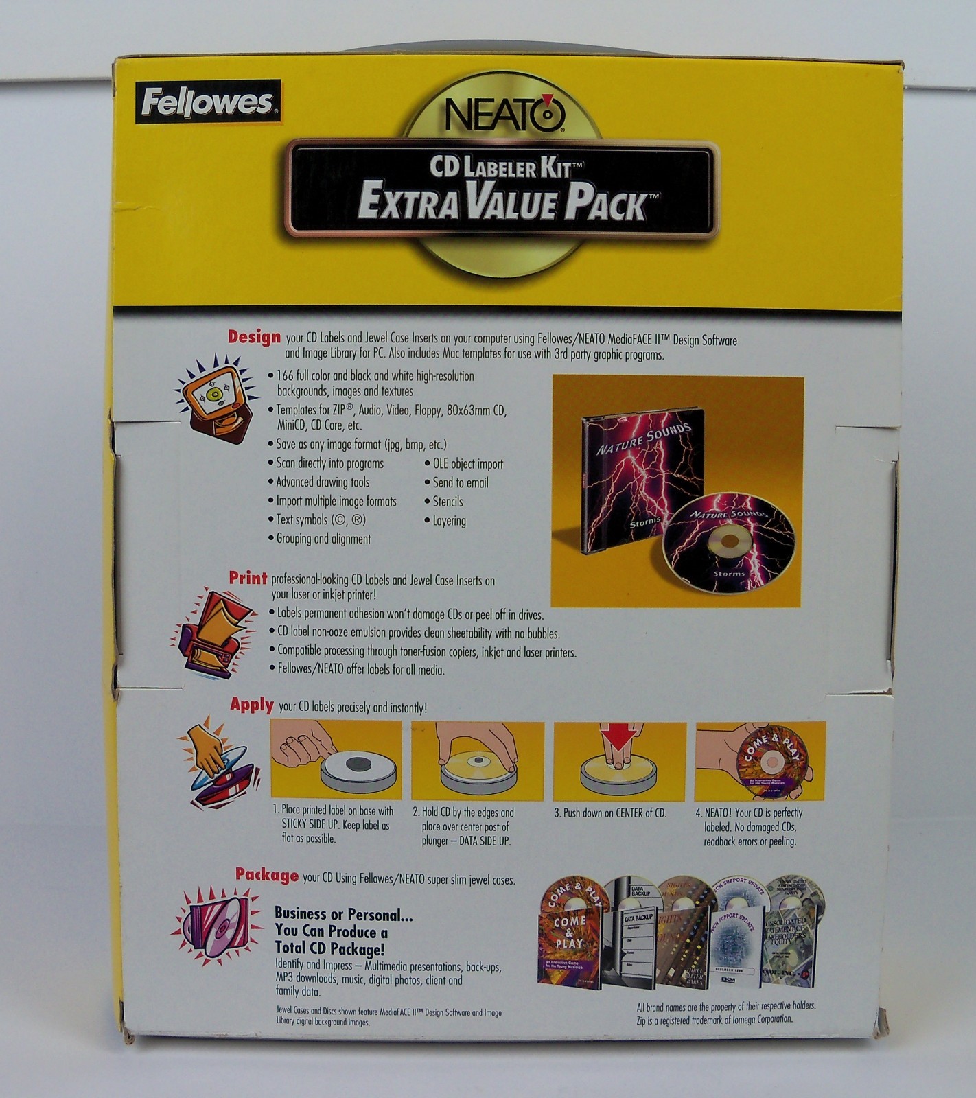 Vintage 2001 Fellowes NEATO CD Labeler Kit Extra Value Pack New In Package