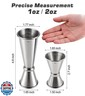 2-Pack Stainless Steel Cocktail Jiggers – Japanese Style Double Measuring Cups for Bartending (1oz/2oz + 0.5oz/1oz)