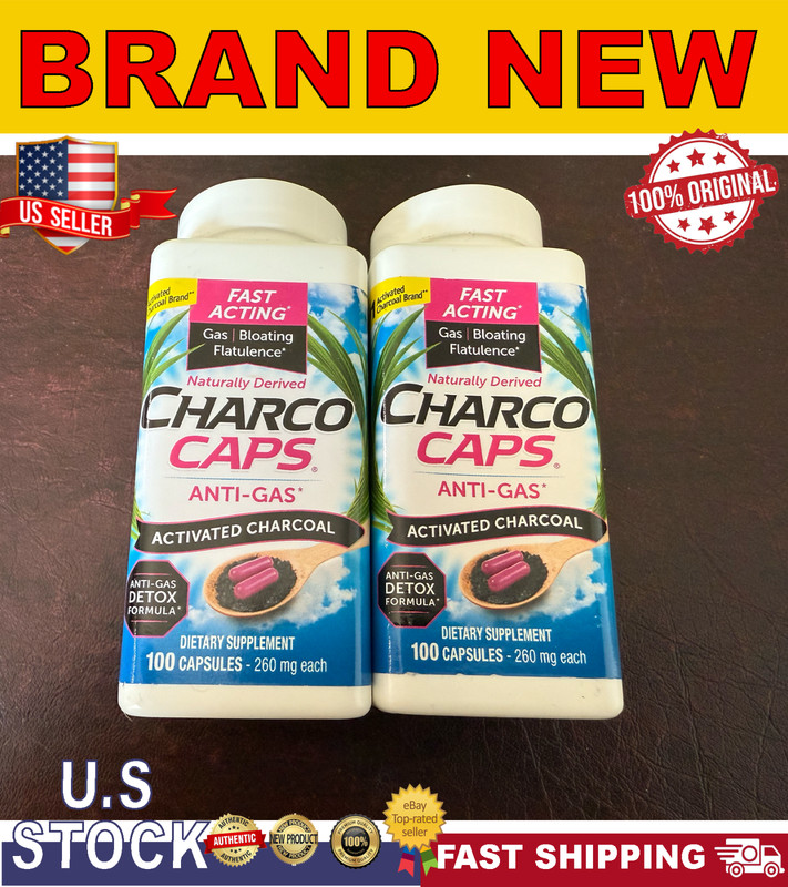 CharcoCaps Anti-Gas Formula Dietary Supplement  Activated Charcol | 01/28