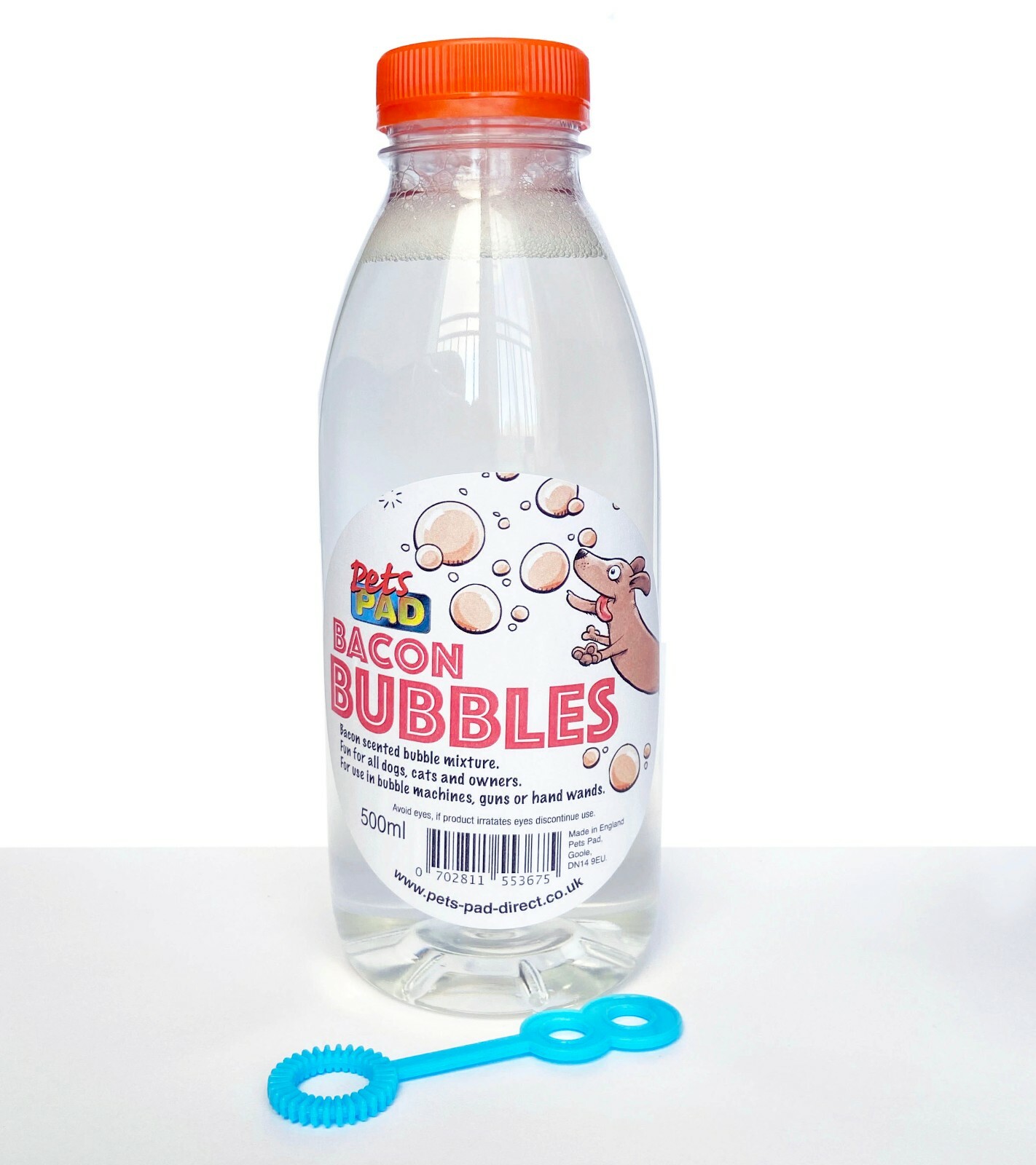 Bacon Flavour Safe Dog Bubbles Non Toxic Extra Large Bottle 500ml