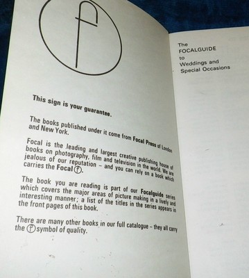 RARE 1979 FOCAL PRESS GUIDE TO WEDDINGS PHOTOGRAPHY GUIDE BOOK UK NY VINTAGE