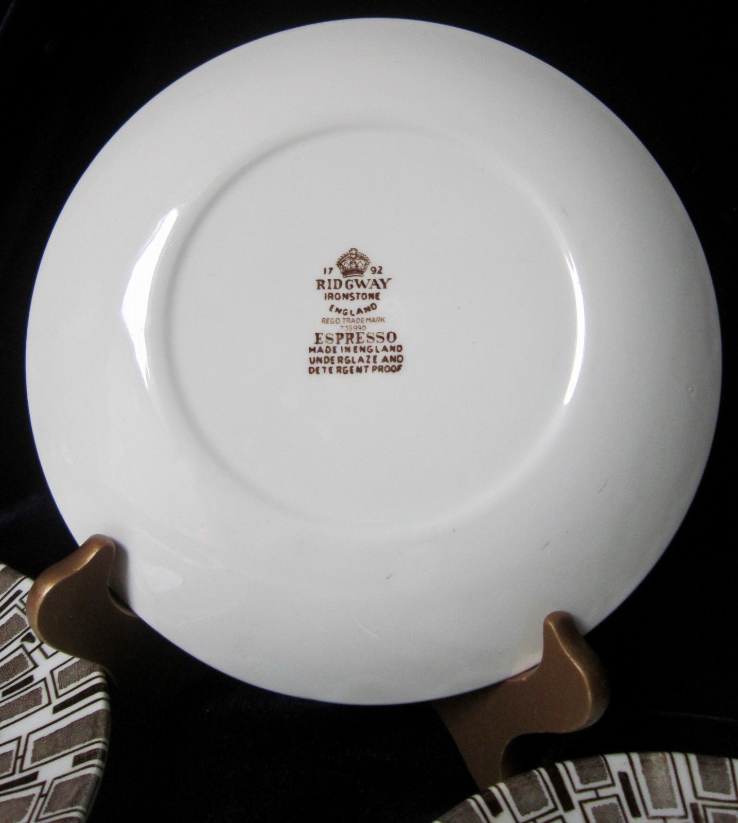 Ridgway Espresso Ironstone Side Plates - Set of 4 - 7 in. - England