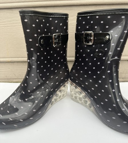 DOTs Rain Boots-White◆Safarispot◆韓国人気 SPECIAL PRODUCTS BASIC SAFARI DOTS RAIN BOOT 06.25 13:00 PM