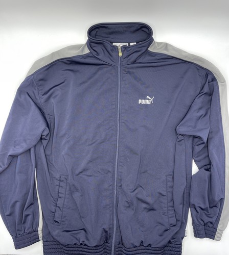 トップス PUMA Vintage Tracksuit jacket 00s Vtg 2000s Y2K Puma Track Jacket Mens M Navy Red Stripe Zip