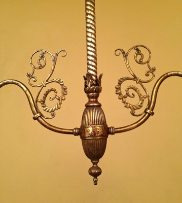 Vintage Lighting exquisite circa 1900 2 shade pendant