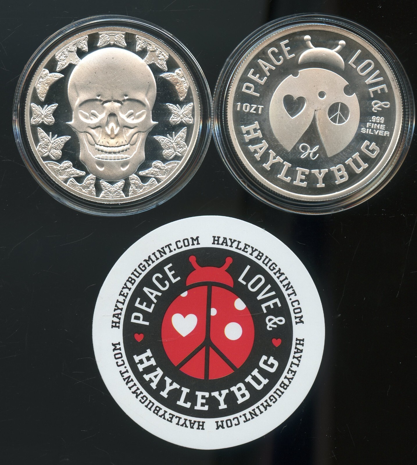 1-OZ Hayleybug Mint Skullerfly Limited only 50 Raw .999 Fine