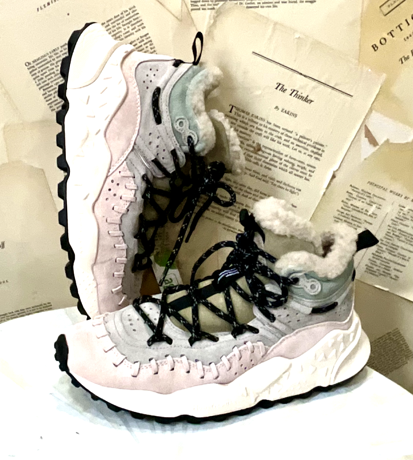 Free People Flower Mountain Everest Shearling Sneakers 40 /W 9-9.5 /M 7-7.5 NEW