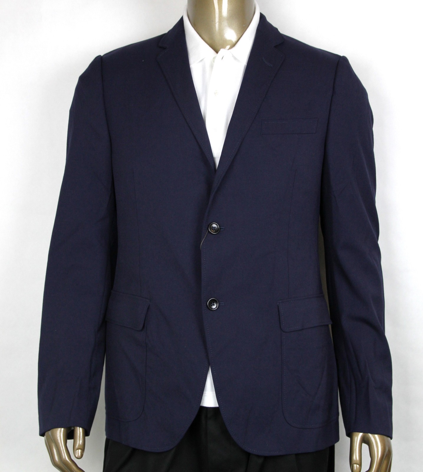 Pre-owned Gucci $1860  Men's Blue Poly/wool/elastane Formal Jacket 2 Buttons 398953 4379