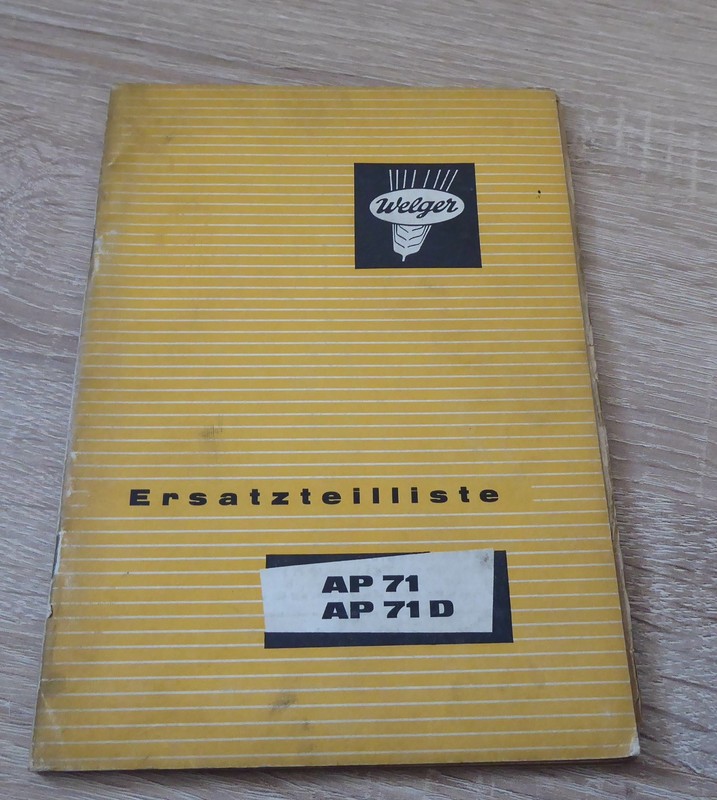 Welger Ballenpresse Ap71 + Ap71d Ersatzteilliste