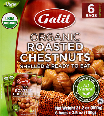 Galil Organic Roasted Chestnuts Shelled Ready to Eat, 21.2 Ounce