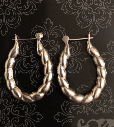 Large Hoop Sterling Silver 925 Earrings