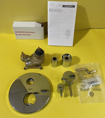Hansgrohe 04230000 S Thermostat Trim with Volume Control and Diverter Chrome
