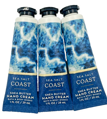 Bath & Body Works LOT 3 Sea Salt Coast Hand Cream Mini Travel 1 oz Shea Butter