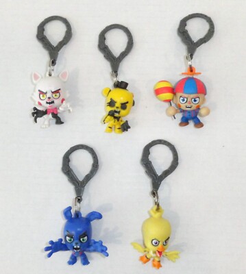 New Five Nights at Freddys Figural Bag Clips Keychain FNAF Lot Chica Bonnie Boy