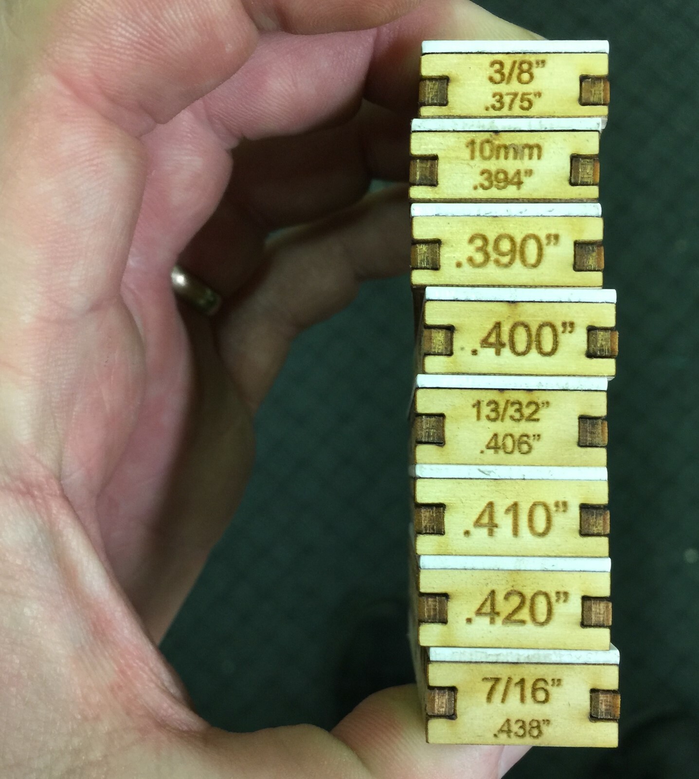 Piano Keydip Blocks for Action Regulation Tools 8 Sizes (3/8) .375"-(7/16) .438"