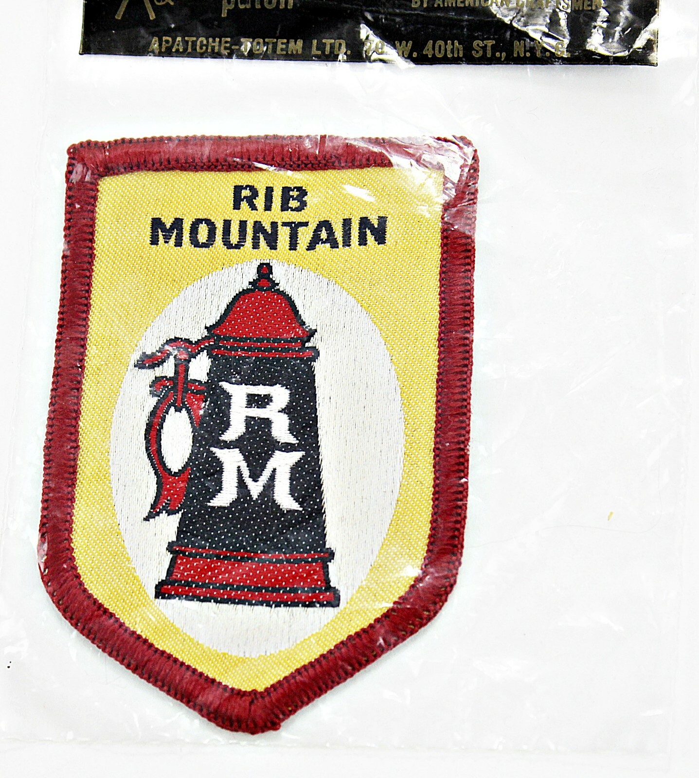 Retro Rib Mountain Beer Stein Ski Patch New in Unopened Bag Vintage Ski Area