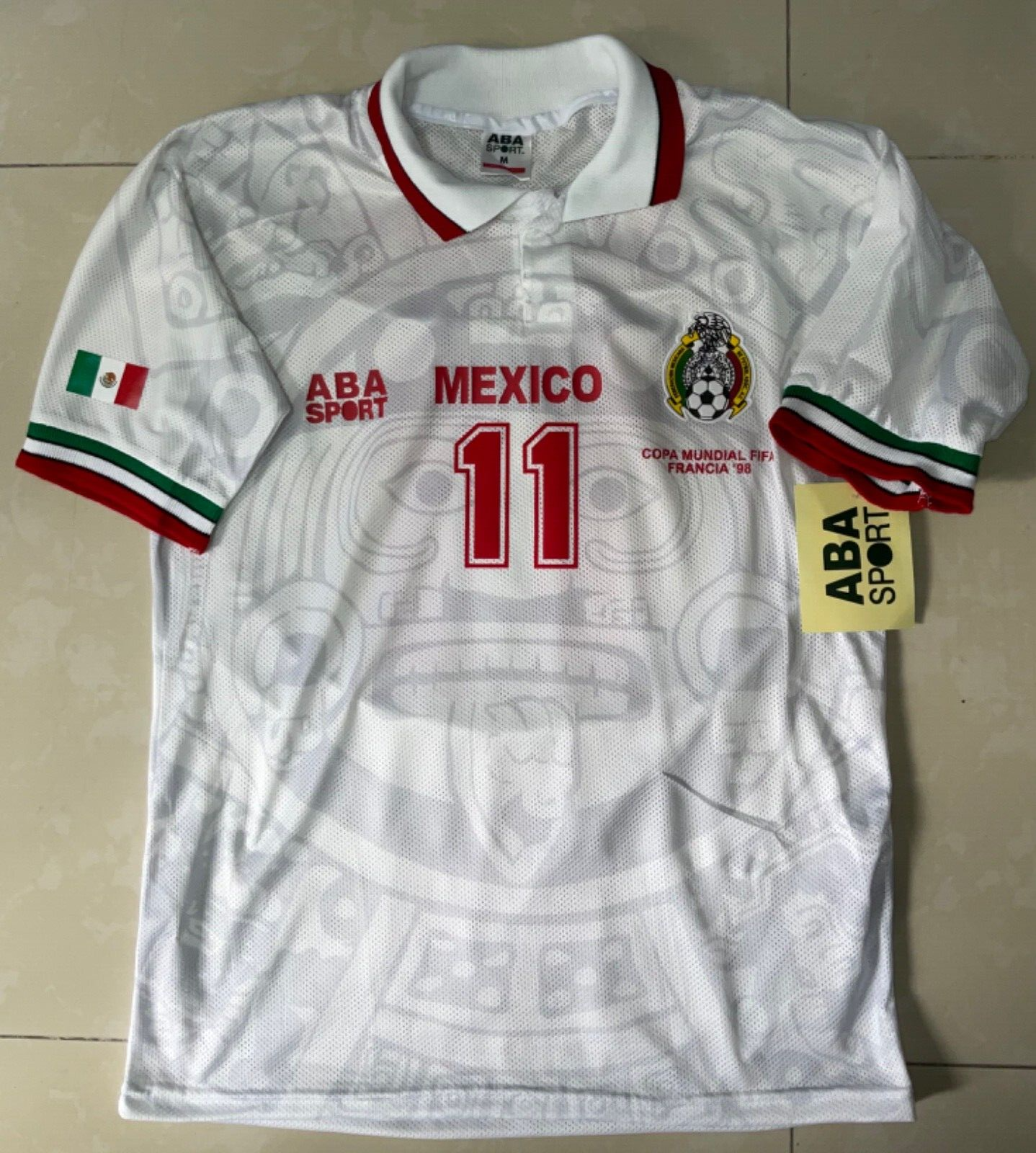 MEXICO 1998 Blanco Size M AUTHENTIC SHIRT ABA SPORT | eBay