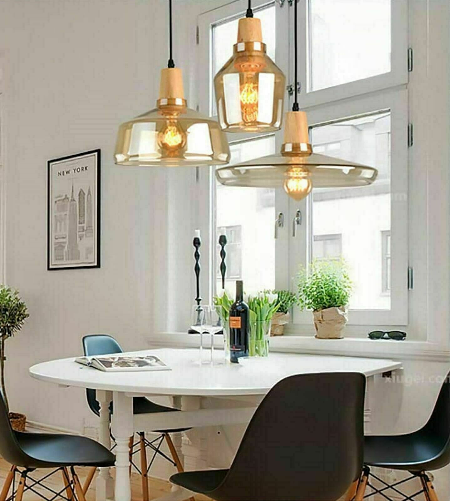 Modern Irregular Glass 3-Light Cluster 