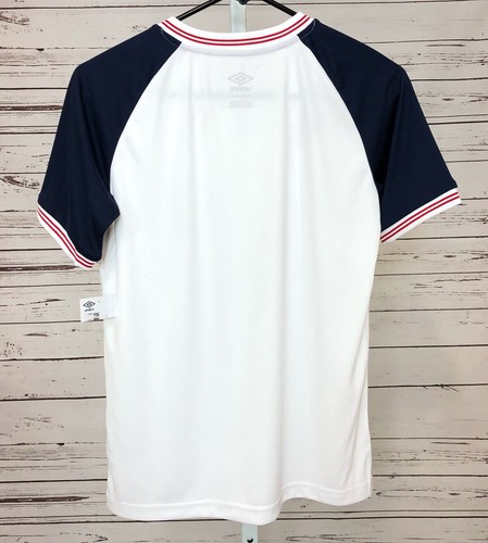 NWT Boys Umbro Shirt Size Large 12-14 White VNeck Soccer