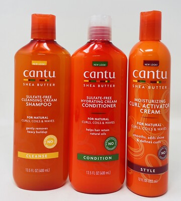 Cantu set Cream  Shampoo 400 MlCream Conditioner 400 Ml Cream Style 355 Ml