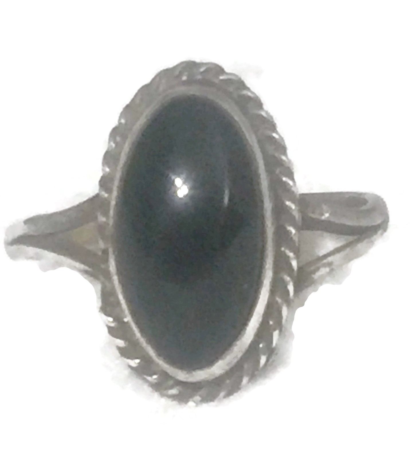 Vintage Black Long Onyx Girls Women Southwest Ring or Pinky Band Size 5.50