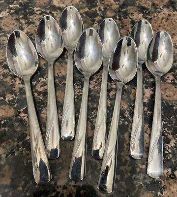 Oneida Oceanic 8pc Demitasse Spoons Stainless LOT Small 4.25'' NEW Coffee
