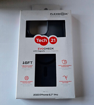 NEW Original Tech21 EVO CHECK Magsafe Case Apple iPhone 15 PRO MAX -Smokey Black