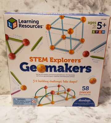 Learning Resources STEM Explorers Geo Makers* 58 Pieces* New* Free Shipping 