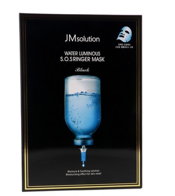 JM Solution Water Luminous S.O.S Ringer Mask, Black, 10pcs