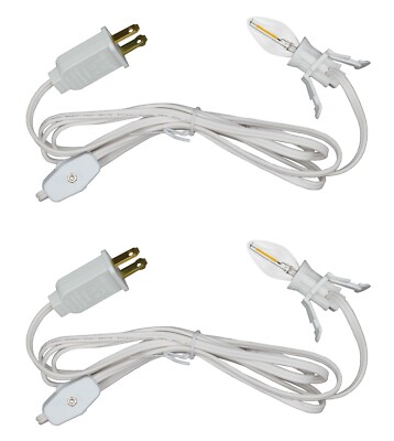 Clip In Lamp Replacement Cord Christmas Village House with LED Light Bulb (2)