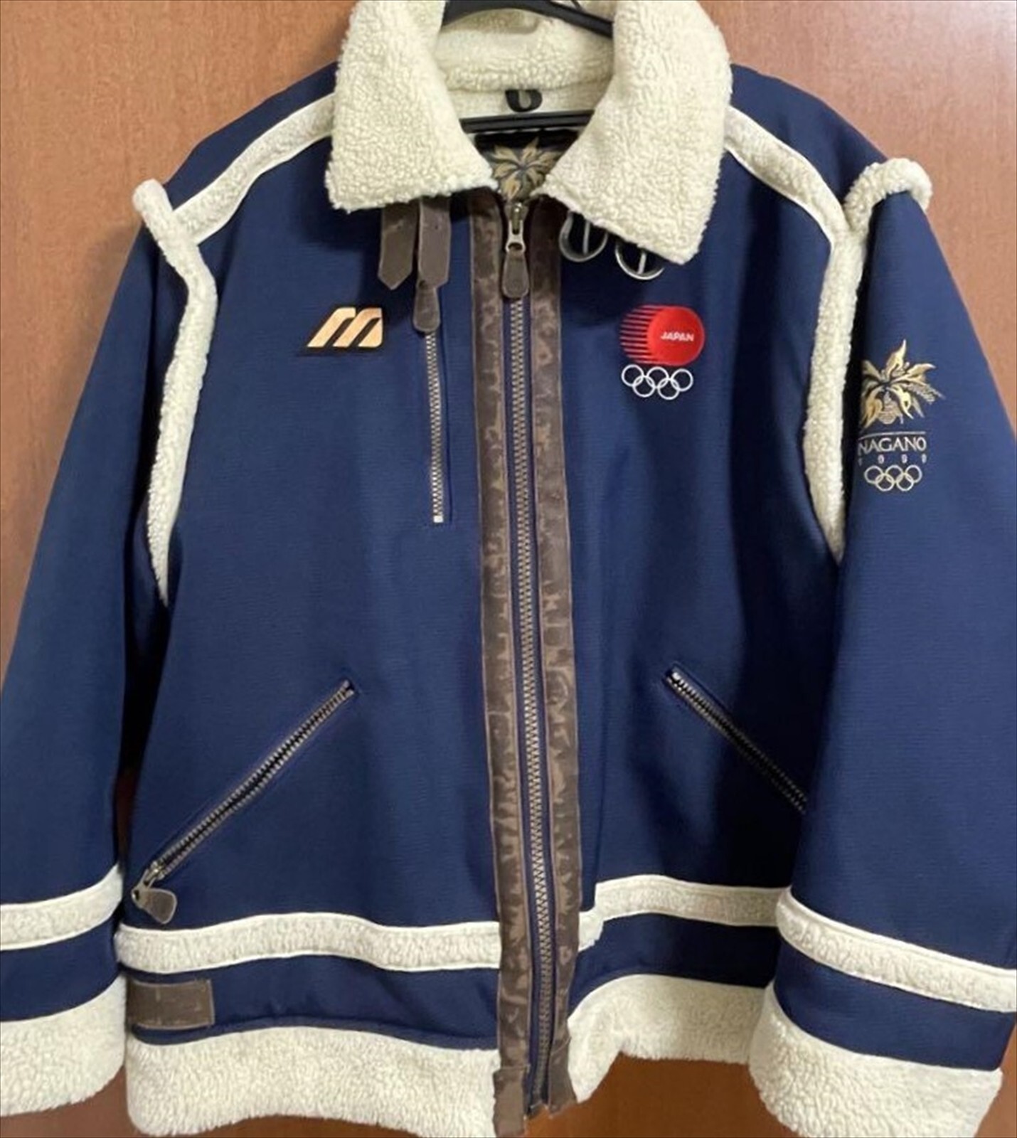 Team Jacket ネイビー 92-2 冬季長野パラリンピック 日本代表 Mizuno Nagano Olympics National Team Official Bore Jacket