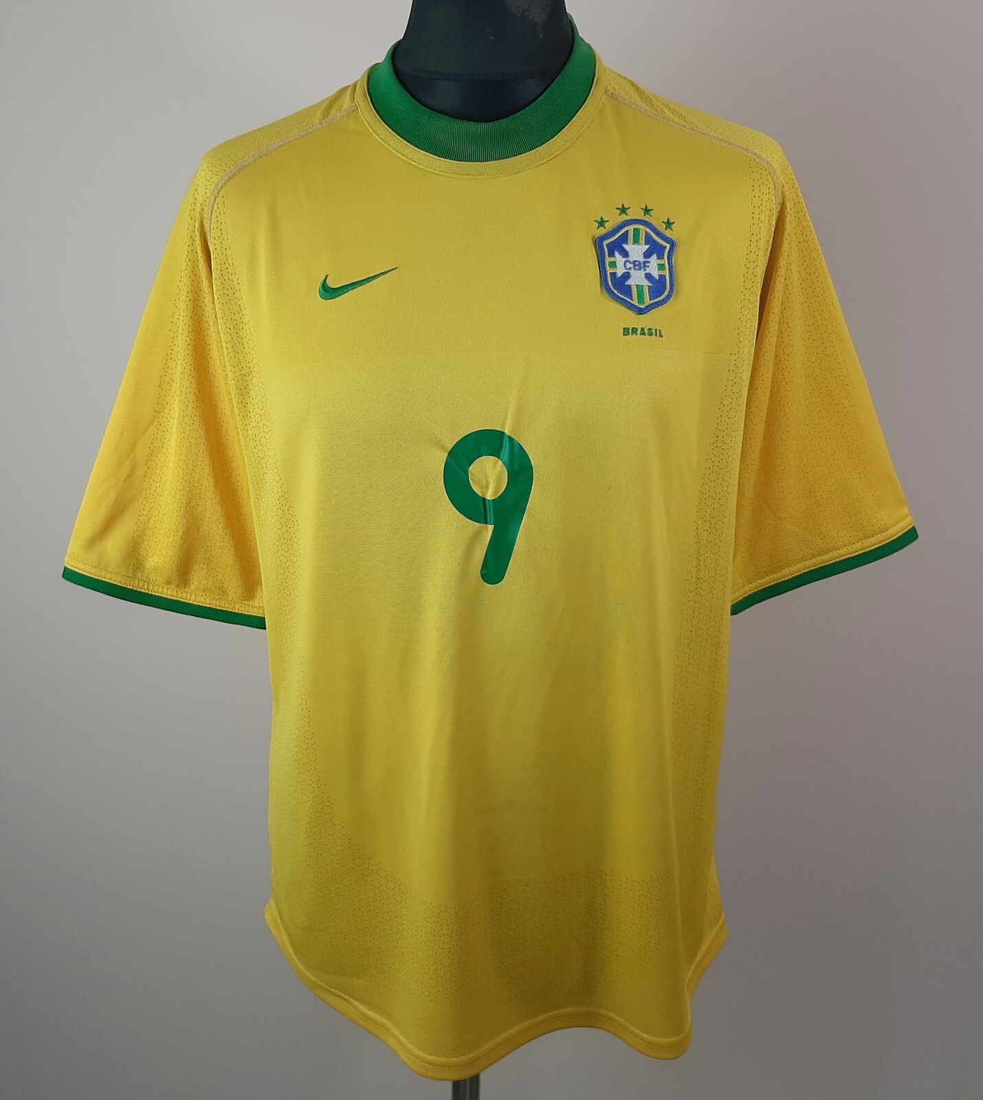 2002年サッカー ブラジル代表ユニフォーム NIKE 背番号9 RONALDO Brazil 2000 2002 #9 Ronaldo Nike Dri-Fit shirt camiseta