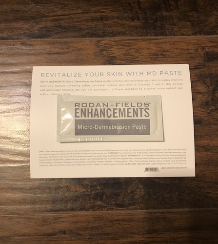 Rodan and + Fields Enhancements MicroDermabrasion Paste 10 Packets 5ml each