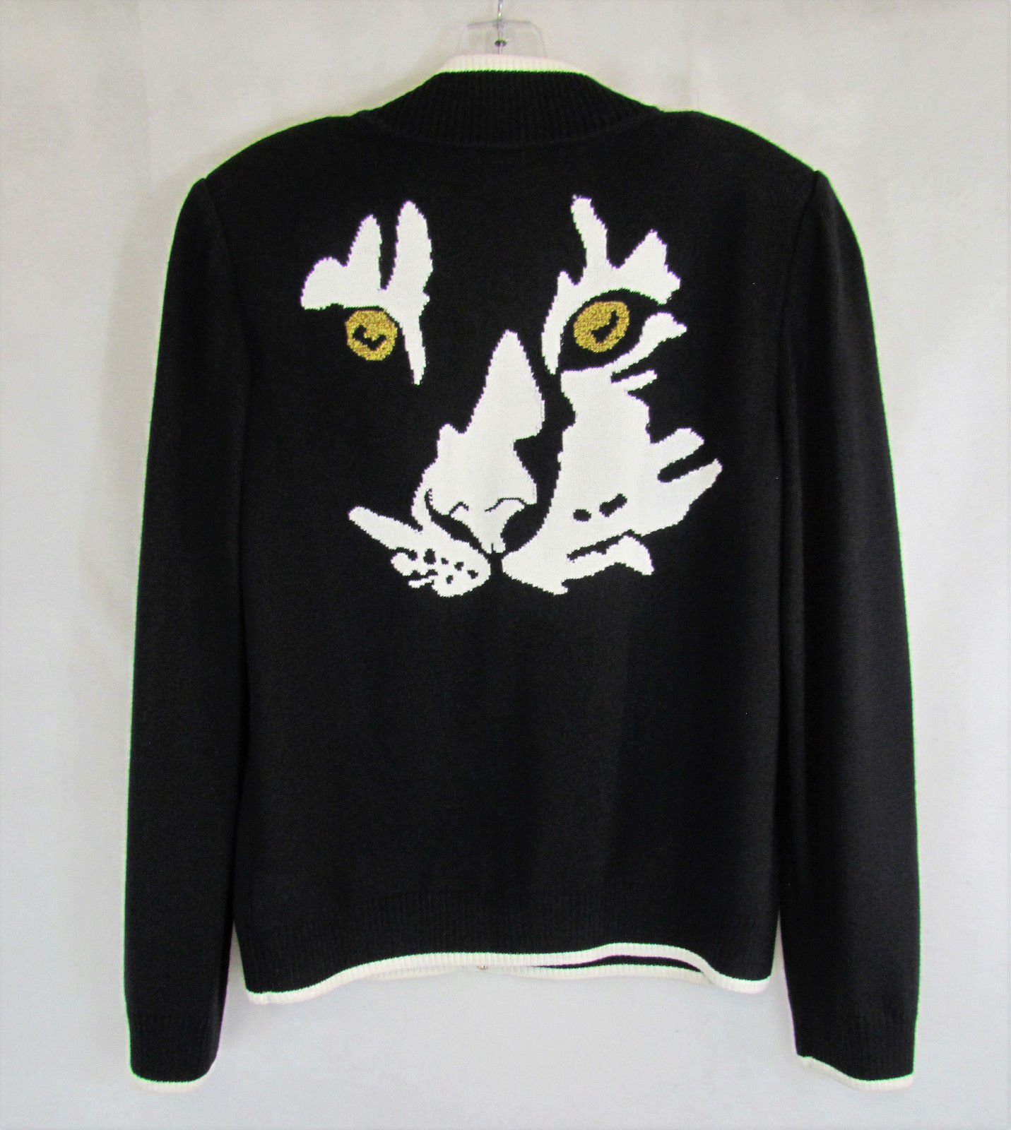 St John SPORT JACKET M ARTWORK Black / White tiger face smooth Santana all year