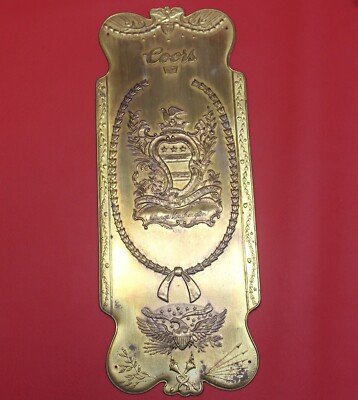 COORS BANQUET BEER BRASS DOOR PUSH PLATE