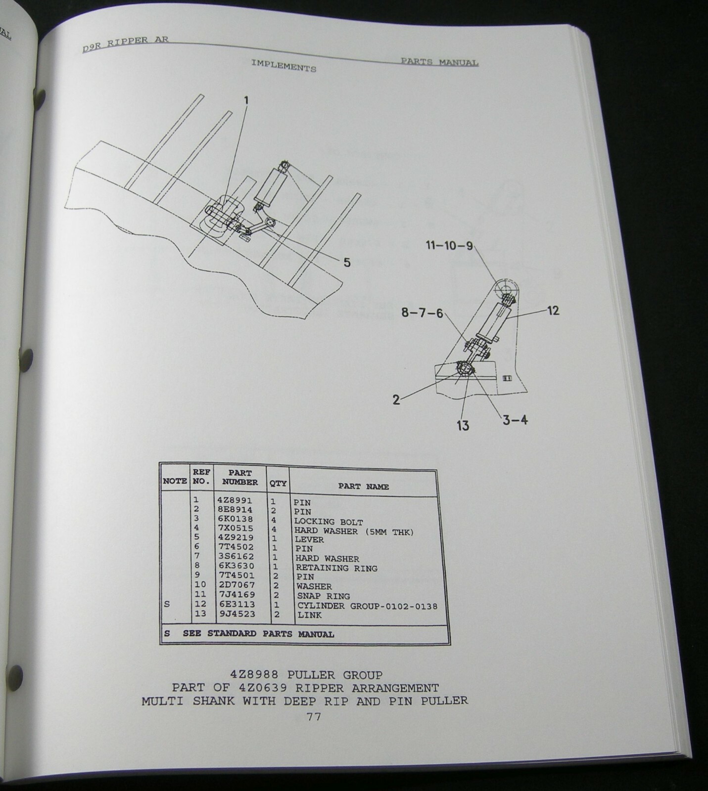 CAT Caterpillar D9R Tractor Dozer Supplementary Product Support Manual 7TL 8BL