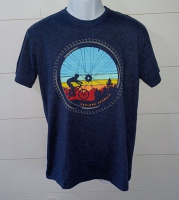 State of Mine Small Georgia Blue Short sleeve T shirt Cycling Explore Georgia