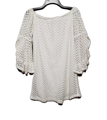 Karlie S Women's Dress White Crochet Lace Off Shoulder Ruffle Swing 
