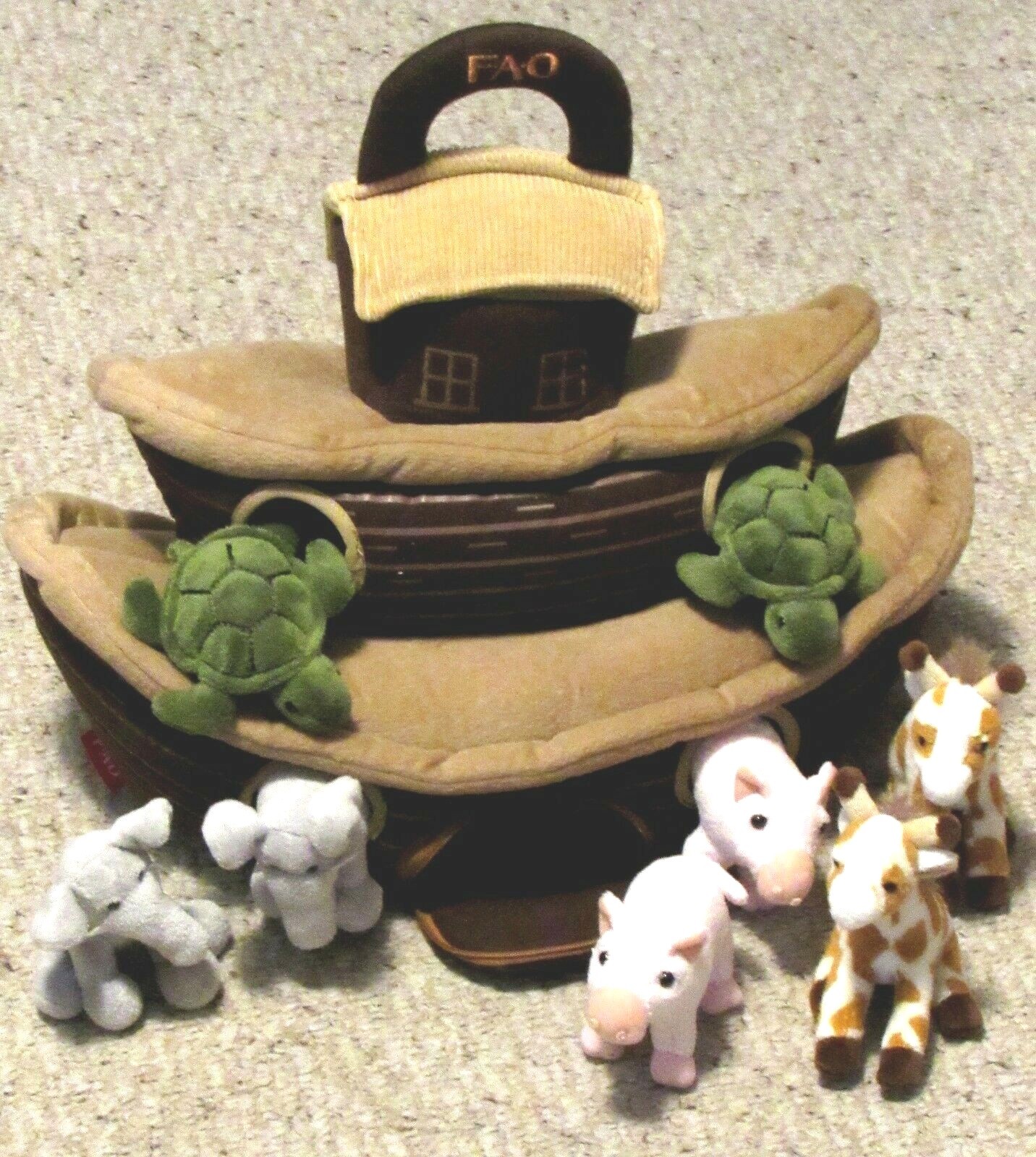 FAO Schwarz Noah Ark Plush Stuffed Animal Playset Bible Story Boat Toy Noah’s