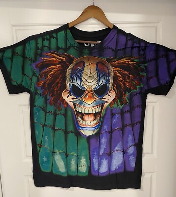 Liquid Blue T-Shirt The Joker Black With A Front And Back Hit Men s Size Large ￼