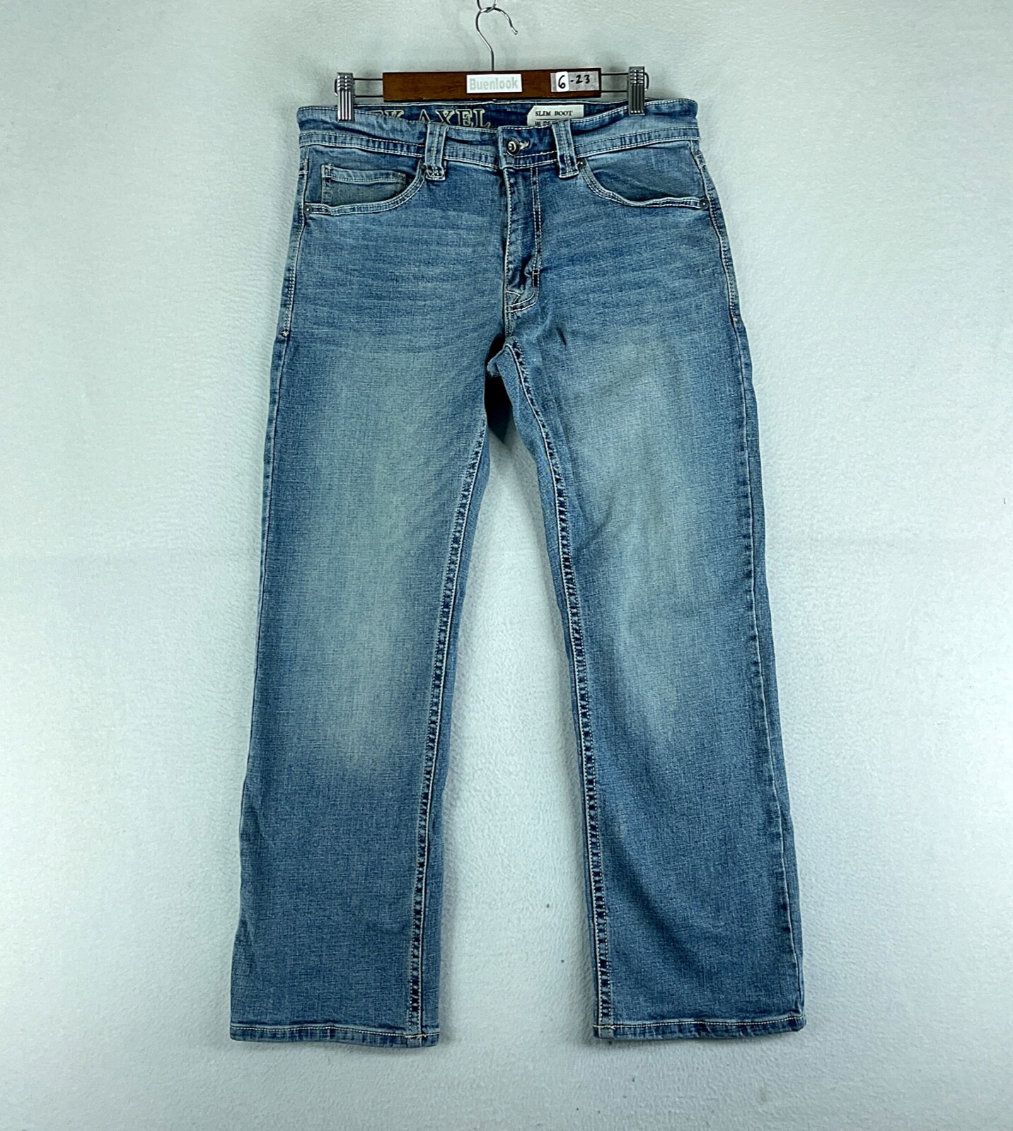 TK Axel Mens Jeans Blue Tag Size 30x30 Slim Bootcut Medium Wash Denimの