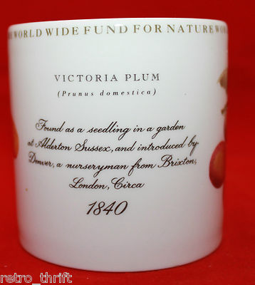Wedgwood Barlaston Natural History Collection Victoria Plum White Coffee Mug WWF