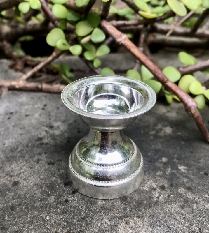 Argent 925 Hindou Religieux Dipak Deepak Deepam Ghee Diya Temple Puja 3,3 Cm ...