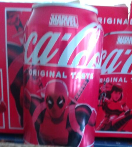 COKE COCA COLA CAN 2024 Marvel EDITION Deadpool Can ! Bottom COKE COCA COLA CAN 2024 Marvel EDITION Deadpool Can ! Bottom