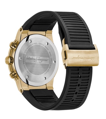 Pre-owned Ferragamo F-80 Chrono Diamond- Sfup00122. Retail: $2,395