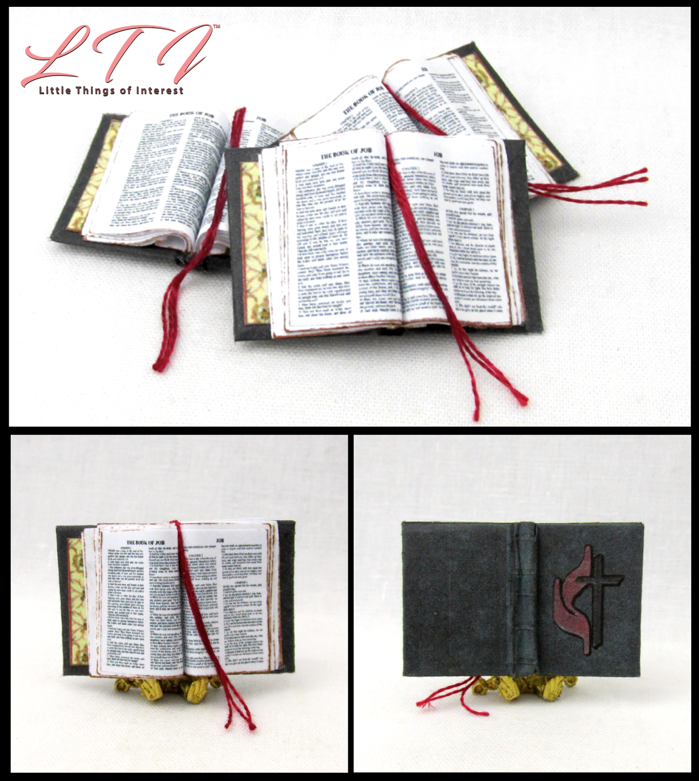 Open Book BIBLE Dollhouse Book Miniature Book 1:12 Scale Book 